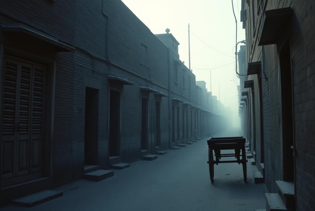 A lamplit market street at dusk (placeholder for Gojra Mandi)